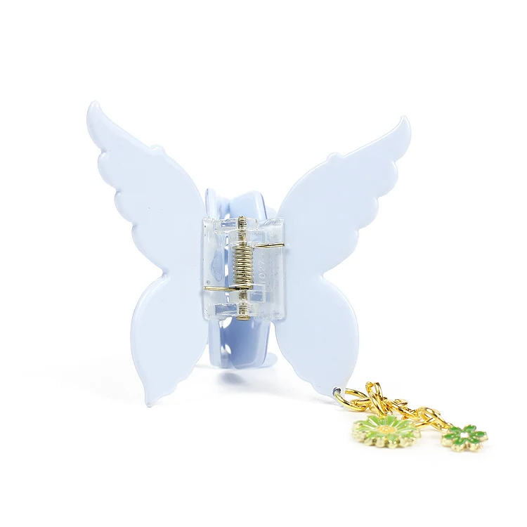 Зажим для волос YIYI с подвеской-бабочкой в китайском стиле, модные красочные ГОЛУБЫЕ зажимы для волос из ацетата на заказ