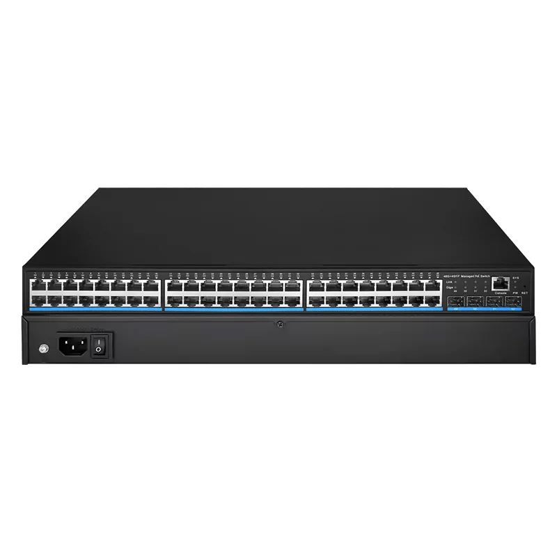 48-Port L3 ໂມນິເຕີ້ ບອດ Gigabit 48 ປະຕູ POE 4 10G SFP+ Slot Ethernet Management Switch