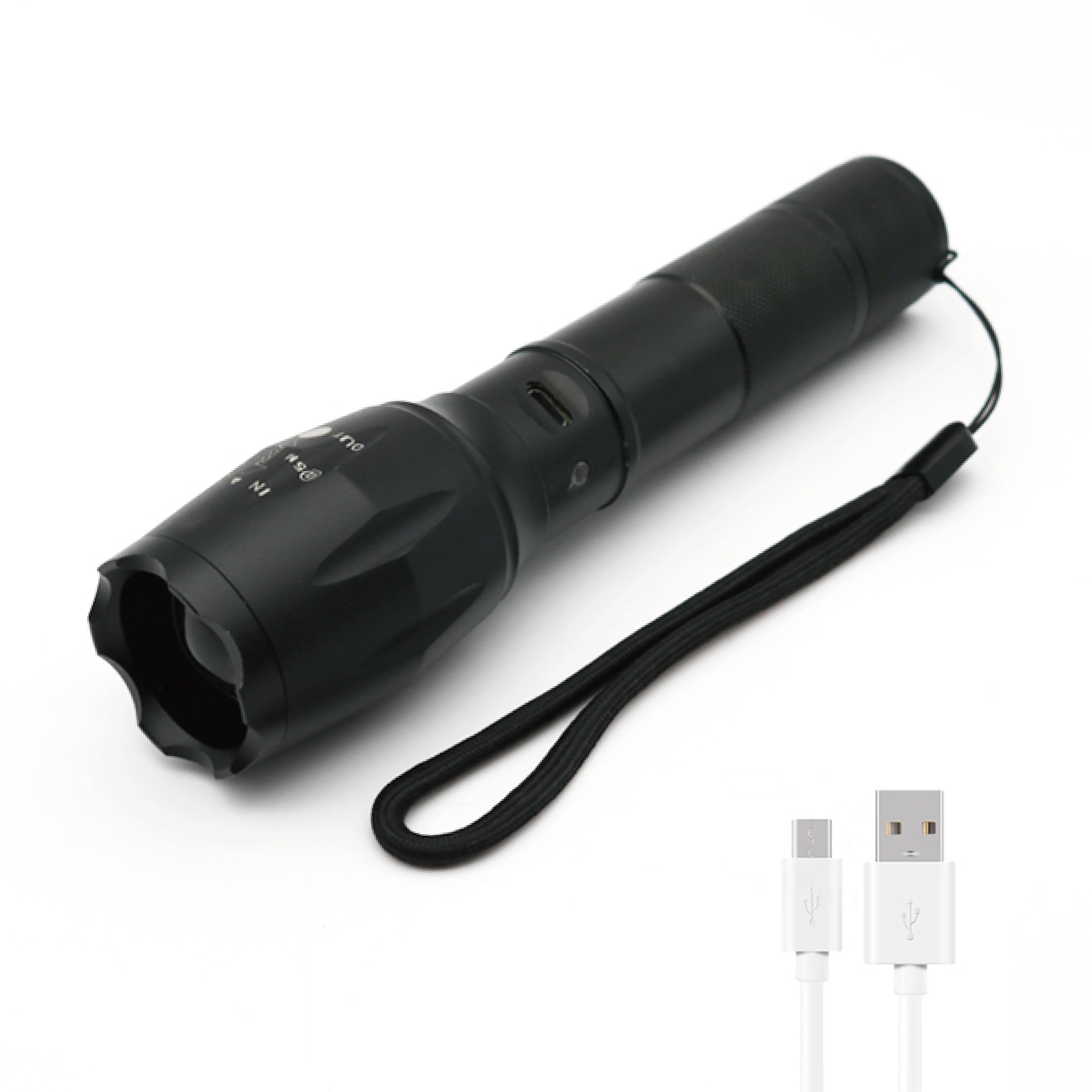 Xml T6 Aluminum Alloy  10w LED  Torch tactical Flashlight torch usb rechargeable multi-function details