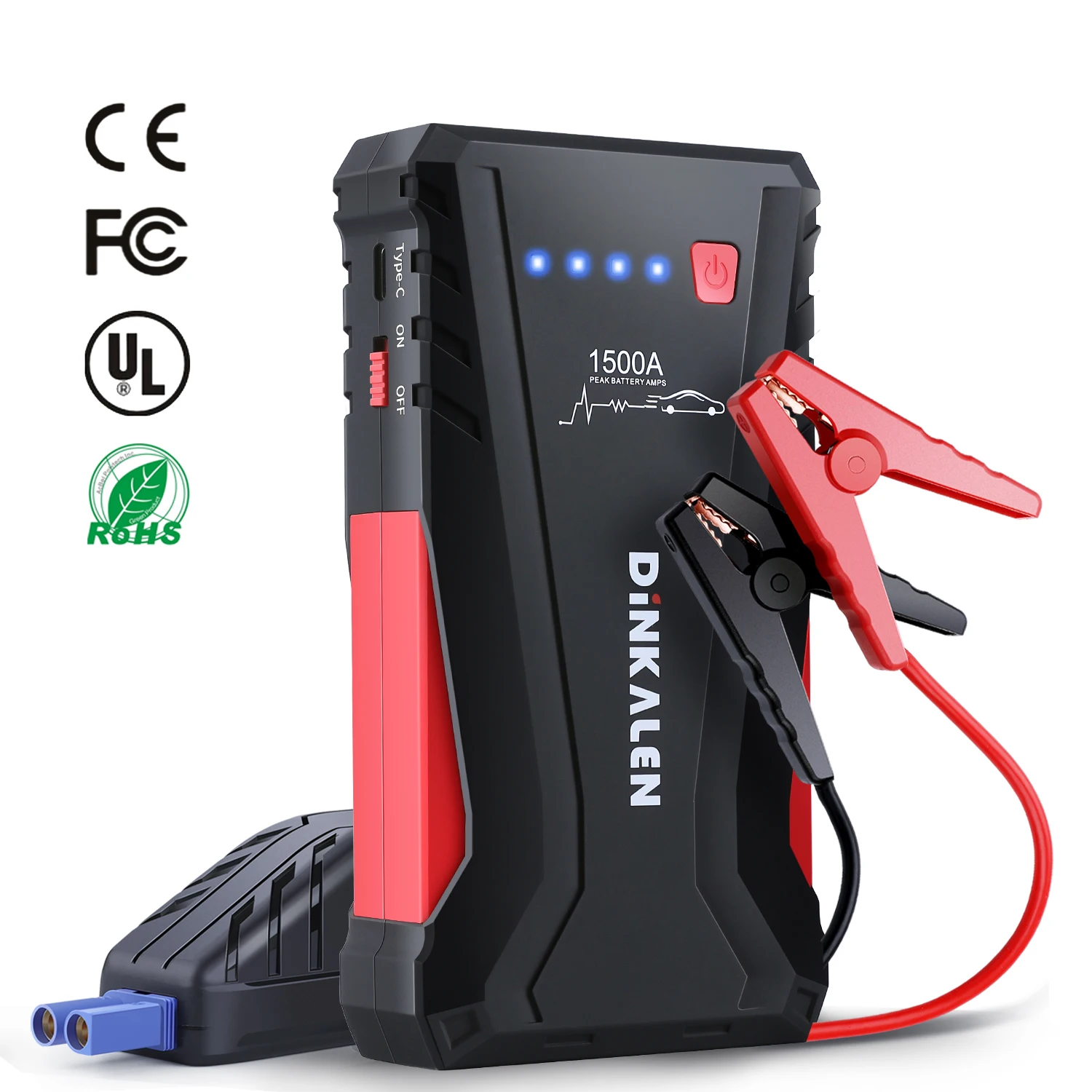 QC3.0 Type-Cカージャンプスターター12Vバッテリー充電器LED