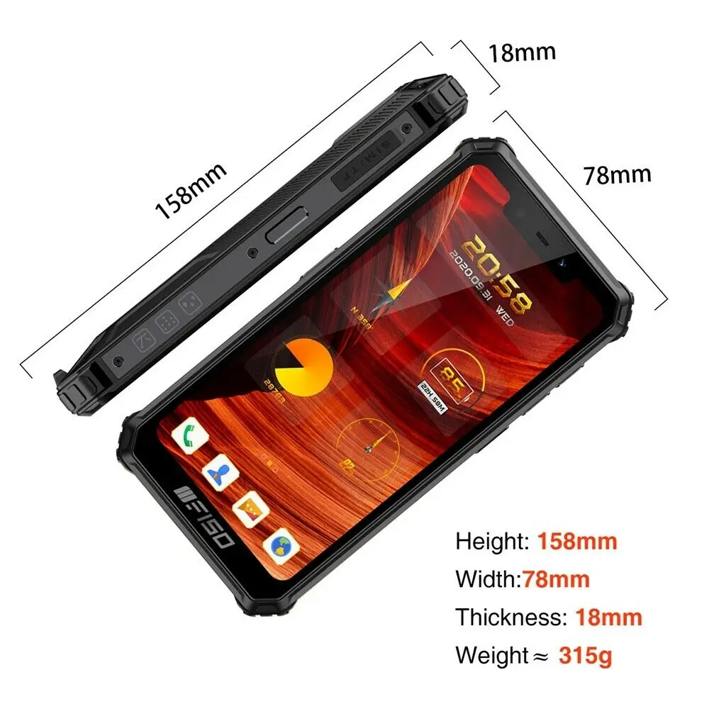 OUKITEL F150 B2021 IP68 스마트 폰 6GB + 64GB 8000mAh 옥타 코어