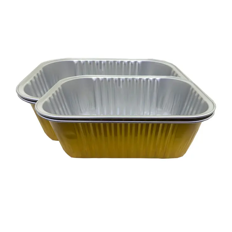 Disposable Rectangular Aluminum Foil Container with Lids Aluminum Take Out Container Food Box