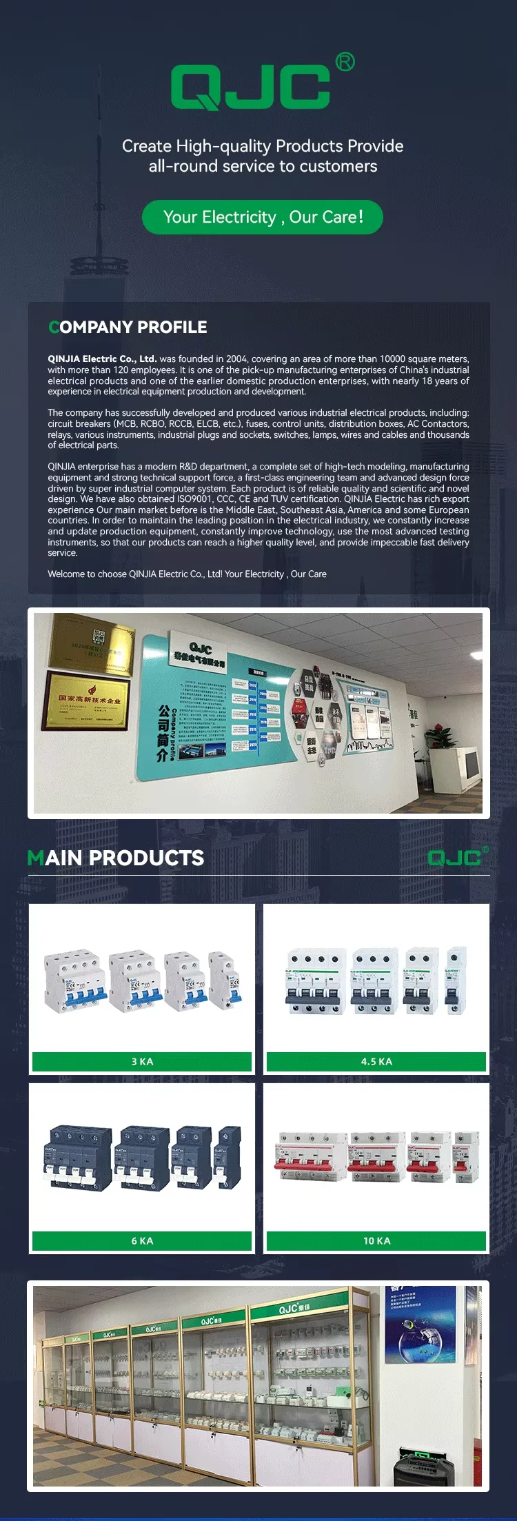 QJC Dual Display 63A Adjustable Digital Overvoltage Relay
