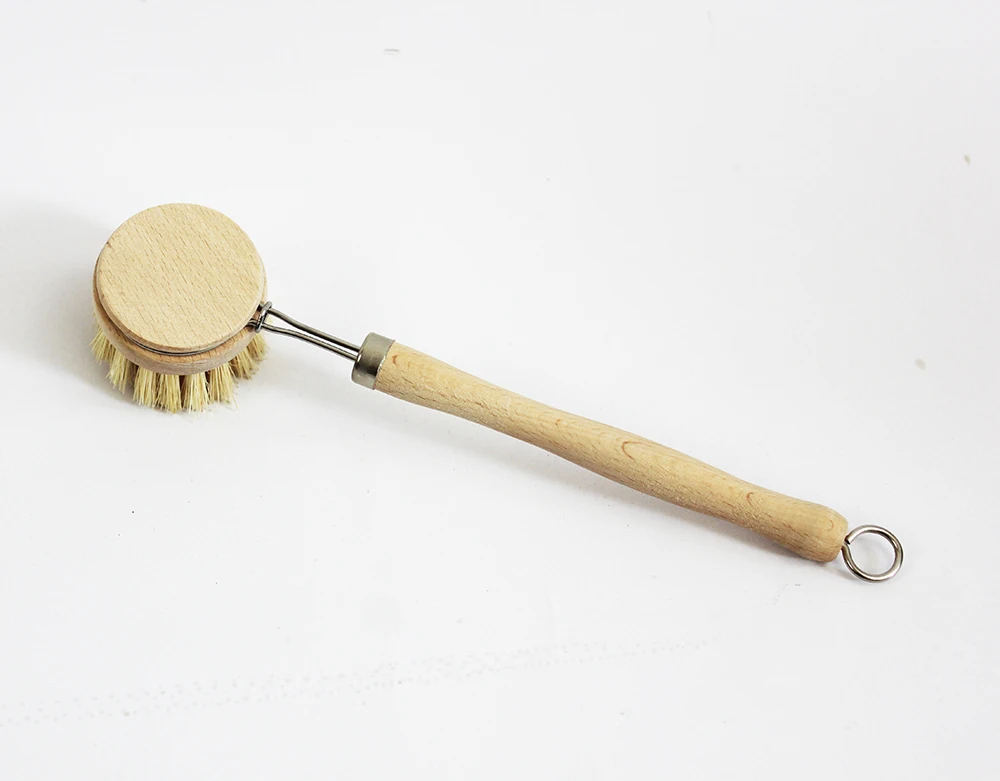 Щетка для чистки бамбука деревянная пляжная щетка отшлифованная головка с tampico волокном 100% recyle и nature