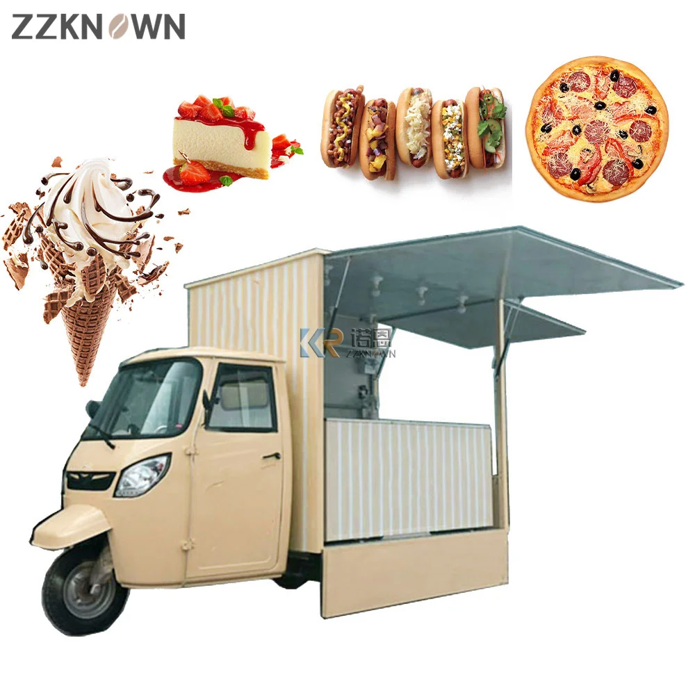 屋外キッチンカー、電動三輪車、軽食・コーヒー販売車、移動式キッチン