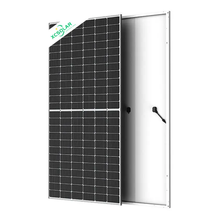 In Stock A Grade 590w 600w 650w 710w N Type Bifacial Hjt Half Cut 210MM Double Glass Pv Mono Solar Panel for commercial System details