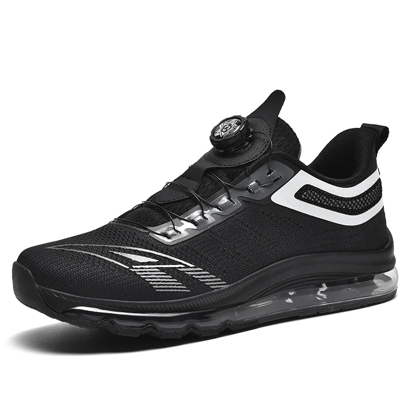 Brand Logo Custom Size US 13 14 EU 47 48 Self Lacing Sports Sneakers Blank Full Sole Air Cushion Running Walking Shoes for Men