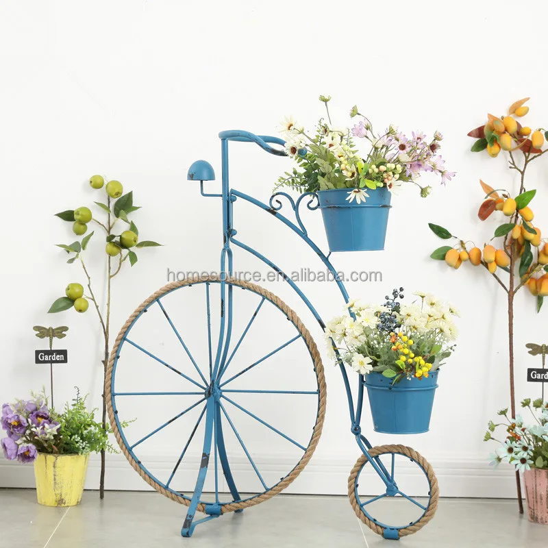 Country Retro Creative Hemp Rope Iron Bicycle Shape Flower Stand Ornaments Gardening Home Groceries Window Decoration 1JFS01 (3).jpg