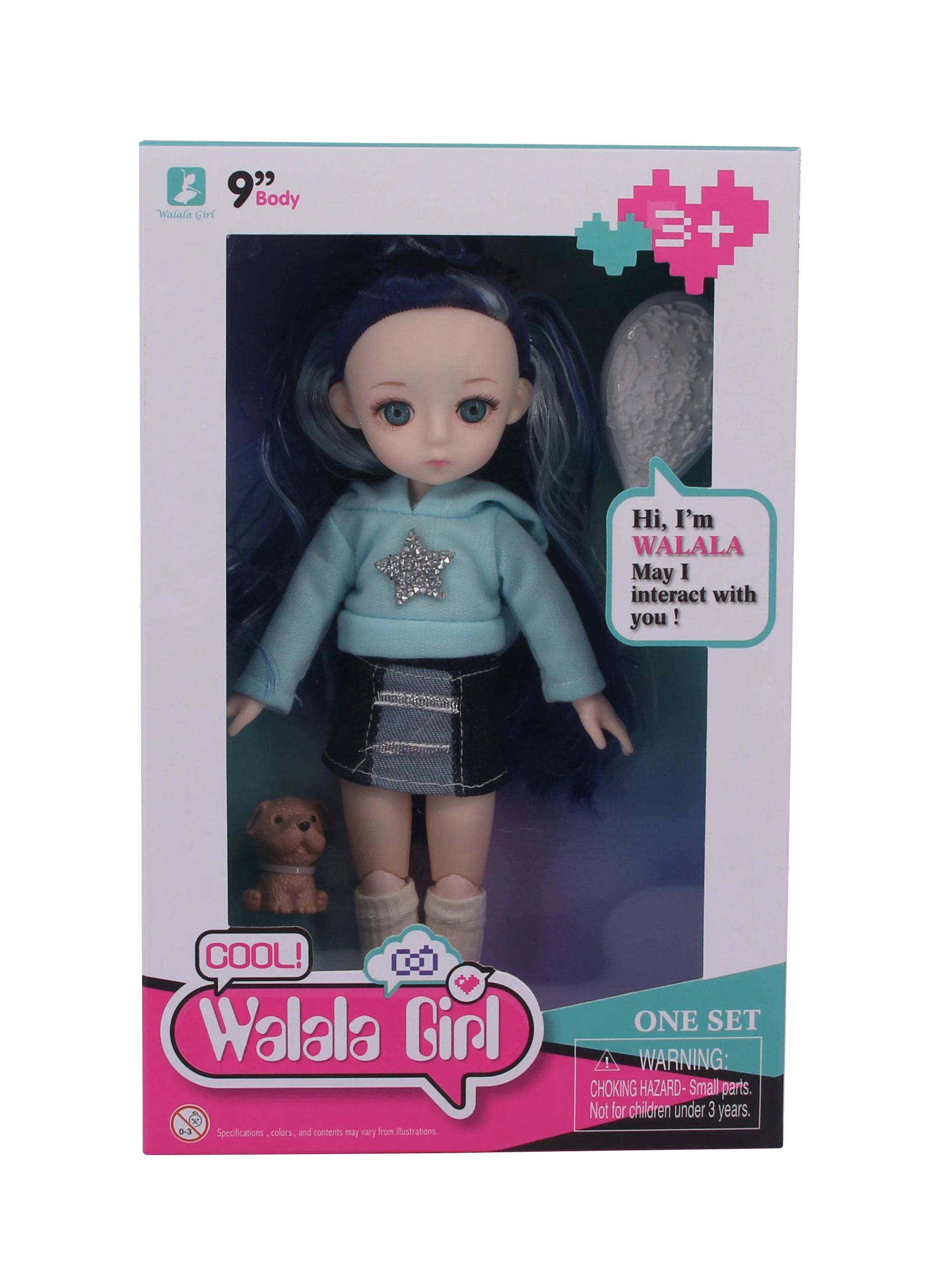 2024 Popular 24cm Fashion Doll Set Mini Articulated Toy With Accessory Puppy