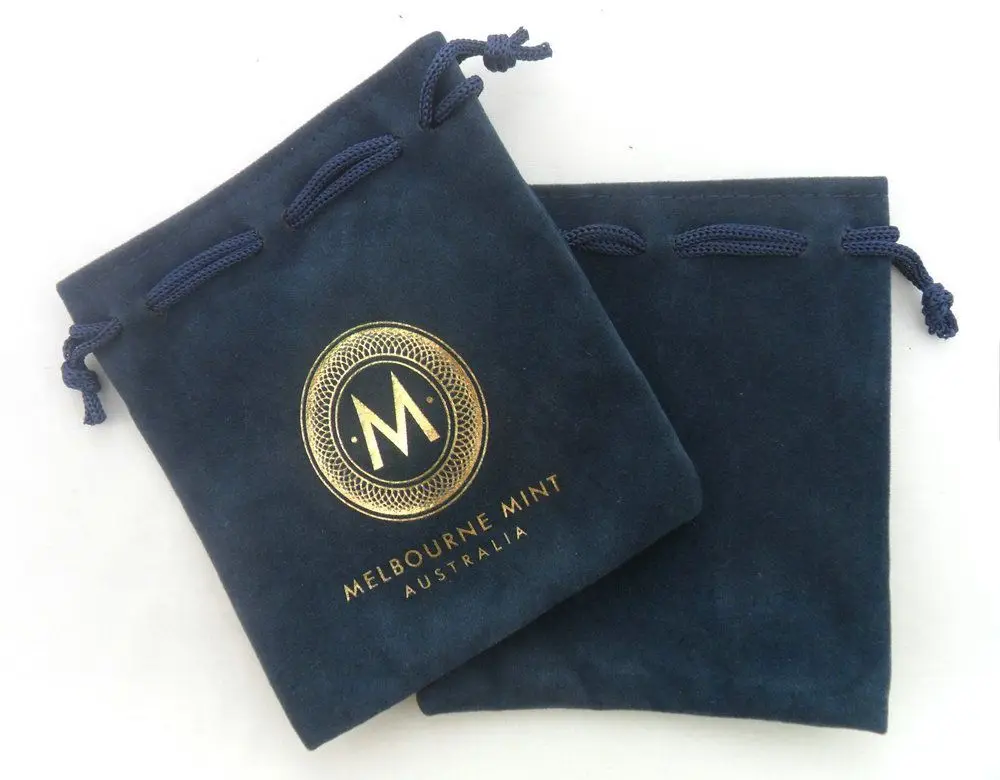 Customized LogoDrawstring  Velvet Cotton Satin Dust Bag Pouches For Jewlery bracelet gift