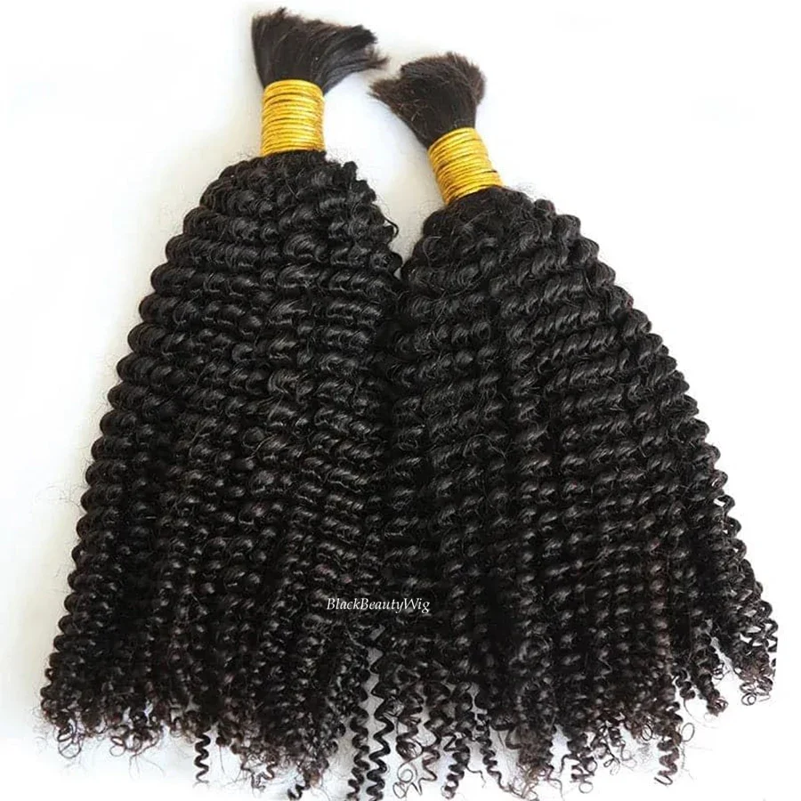 Kinky curly menselijk haar bulk voor braids remy 100g_voghion.com
