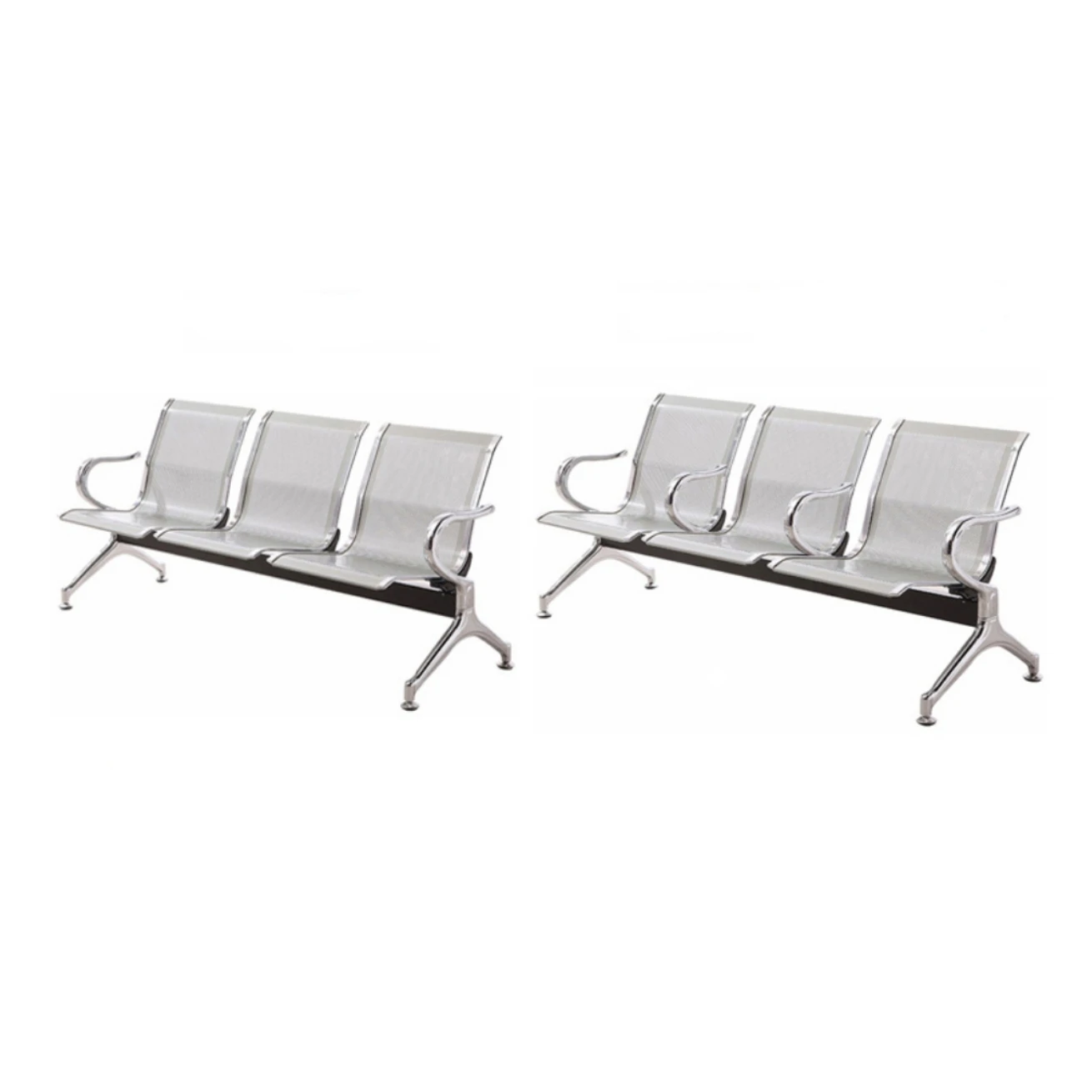 High Quality Airport Stainless Steel 3-seater Waiting Chair Factory  Directly Sale for Area Outdoor