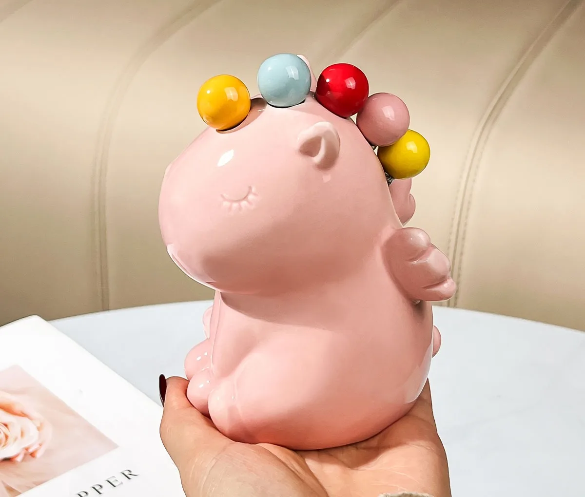 Nordic Style Unicorn Fruit Fork Storage Dinnerware Jar