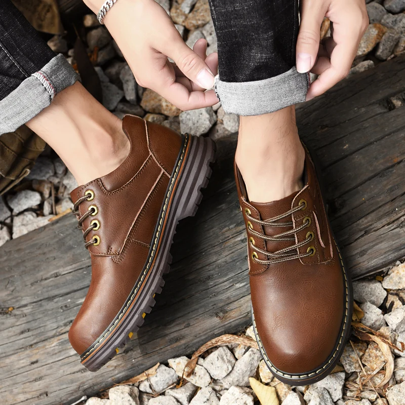 New Arrival Waterproof Oxfords Genuine Leather Handmade Martin Business Office Shoes