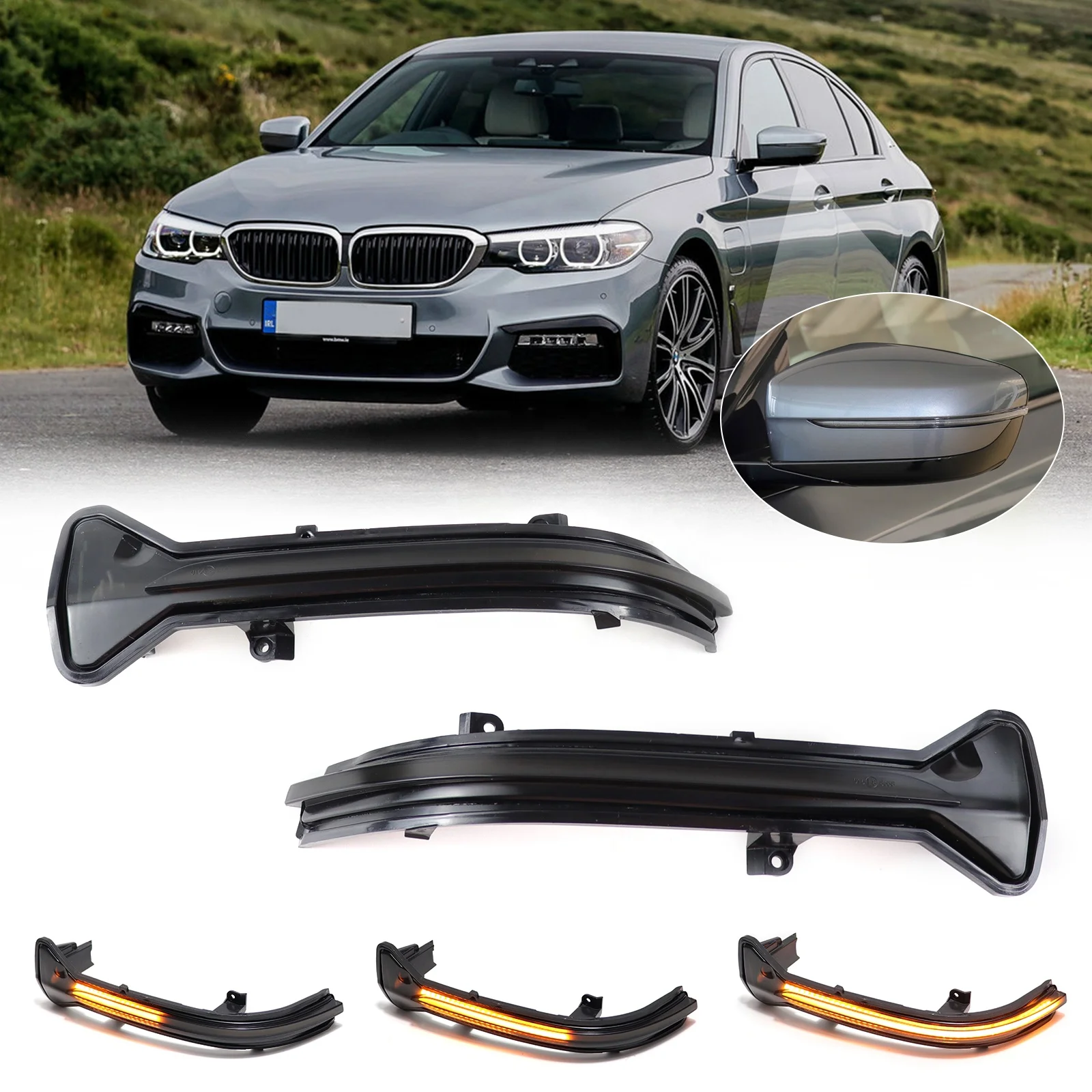 LED Mirror Sequential Turn Signal Lights For BMW F90 G12 G20 G30 G32 G14 G15 New 5 6 7 8 Series Rhd