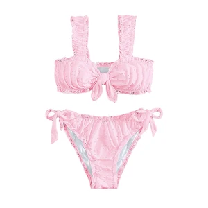 Singapore Spring New Bikini Set Two-Piece Pink With Bows Design Swimsuits for Women Beachwear Swimwear