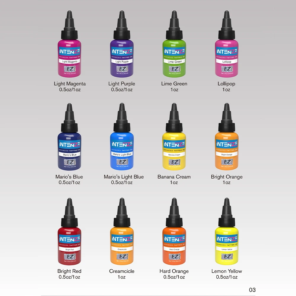 INTENZE 1OZ 54 SINGLE COLOR and LINING BLACK Tattoo Ink
