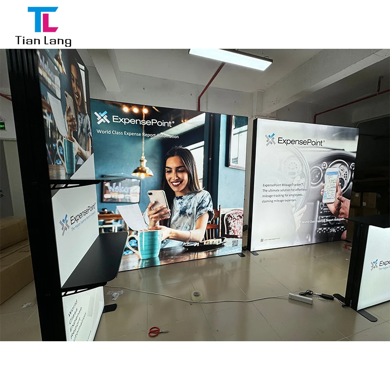 TianLang Kifichio Cha Kusonya Light Box Trade Show Booth Display Kifichio Cha Kusonya Kitu Kimechanganyikiwa Fabric Light Box Led Tamba Upatana Light Boxes