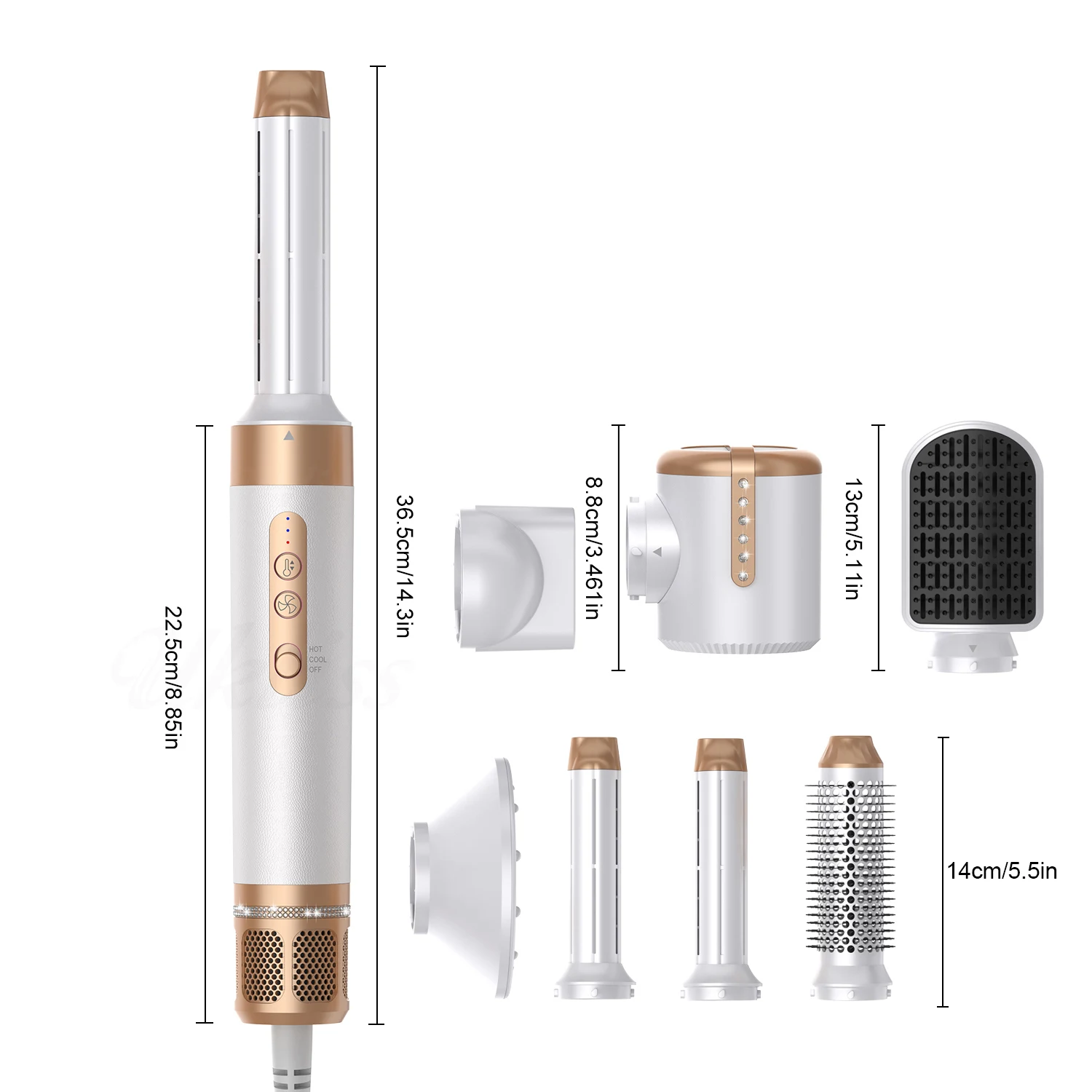 Oem Factory Professional Hair Dryer And Volumizer Hot Air Brush 7 In 1