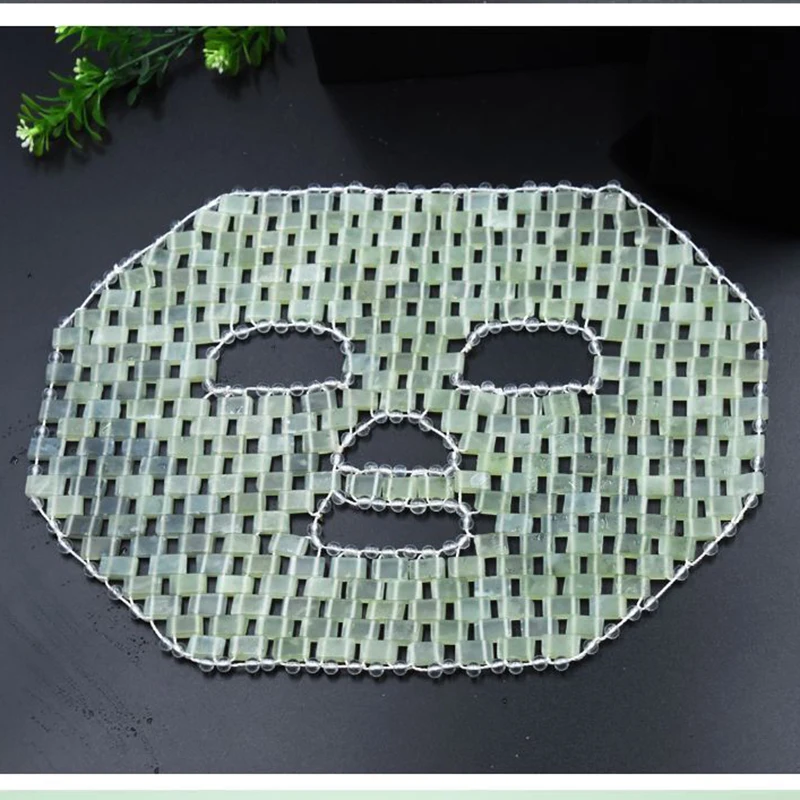 2024 New Arrival Wholesale Cheap Green Jade Cooling Face Mask Polished Gemstone Feng Shui & Religious Style_voghion.com
