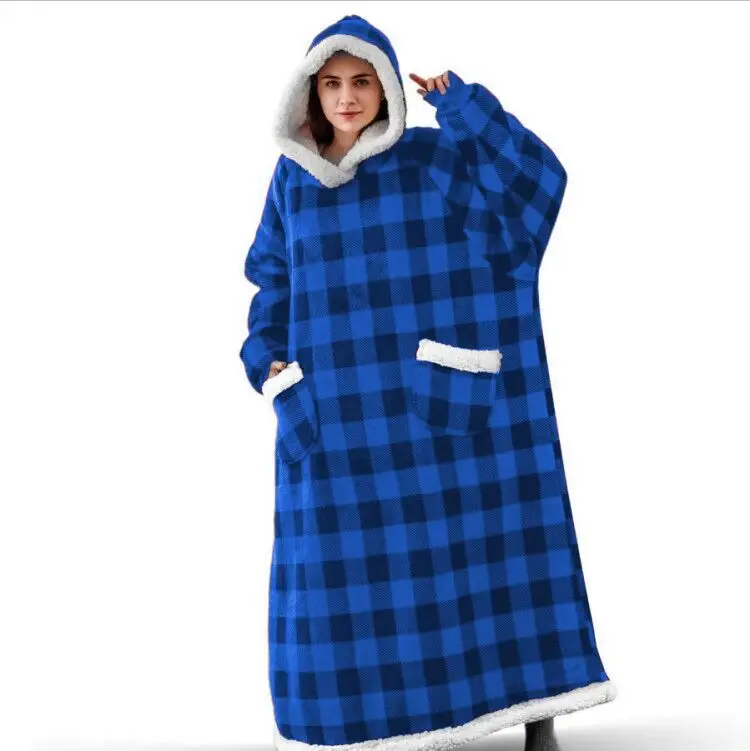 High Quality Winter Wholesale Price Solid Oversized Wearable Sweatshirt Hood Hoodie Blanket