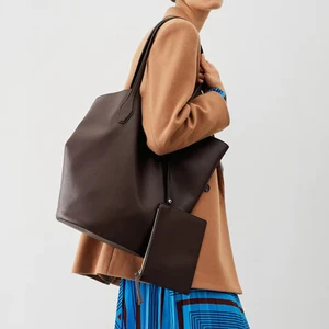 Custom Logo Leather Ladies Large Fashion Bucket Shopper Handbag Tote Shoulder Bag Purse for Women