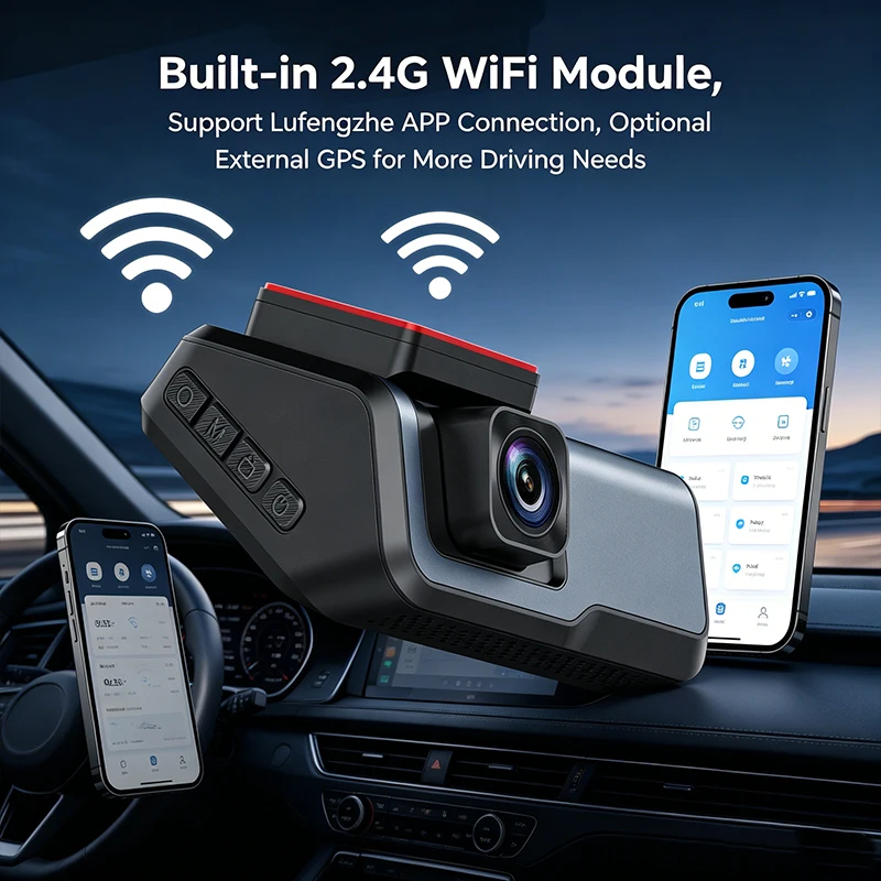 VS1135 4K UHD Dash Cam & Video Recorder 3 Inch IPS HD Display Dual Lens Real-time Video Playback Speaker Mic Easy Installation