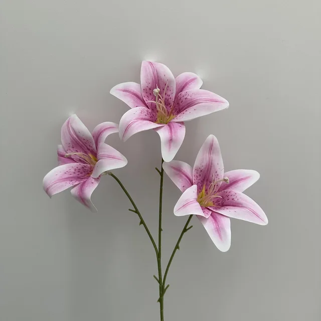 High 3D Printed Three-Headed Lily Artificial Flower Christmas Graduation Halloween New Year Valentine's Day Easter Mother's Day