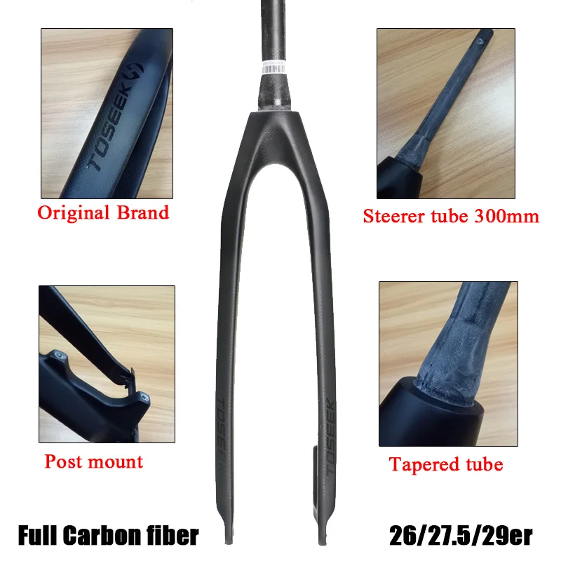 Fourche De Suspension VTT Carbone - 27,5 Pouces, Débattement 120mm, Tube Droit - Neuf