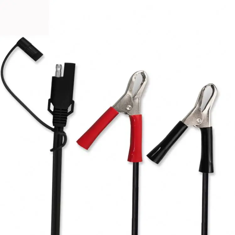 SAE To Battery Alligator Clip 1.5FT 12V 2Pin Quick Disconnect Cable Clamp Cord 