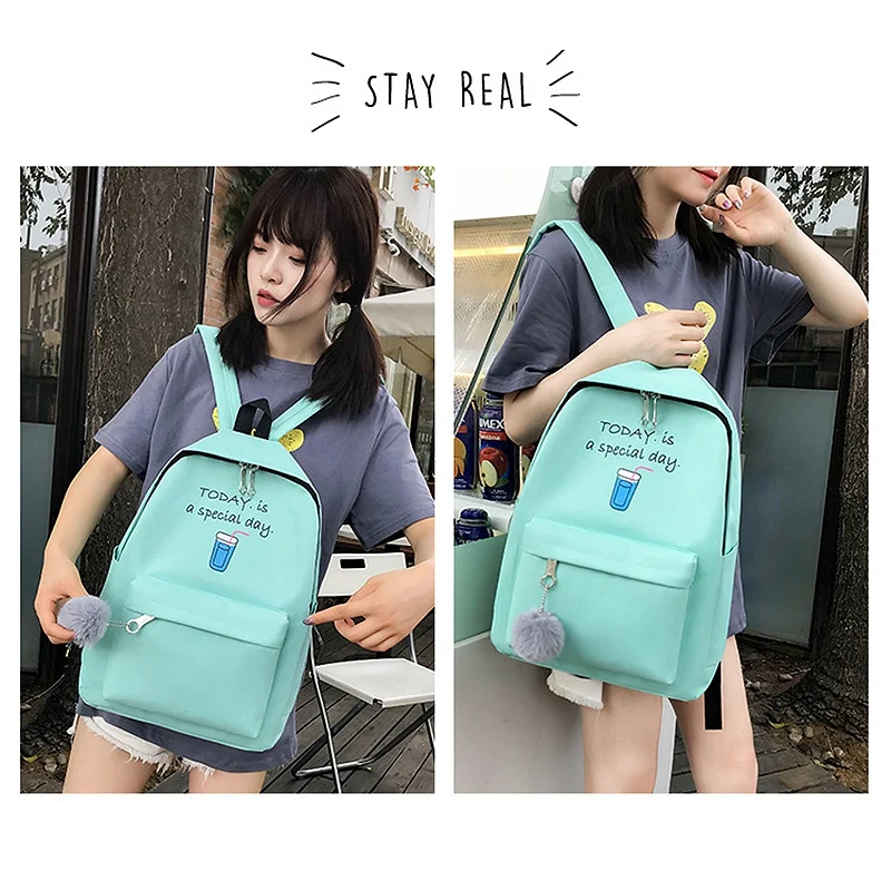High Quality Letter Printed Design Backpack Multifunctional Girl
