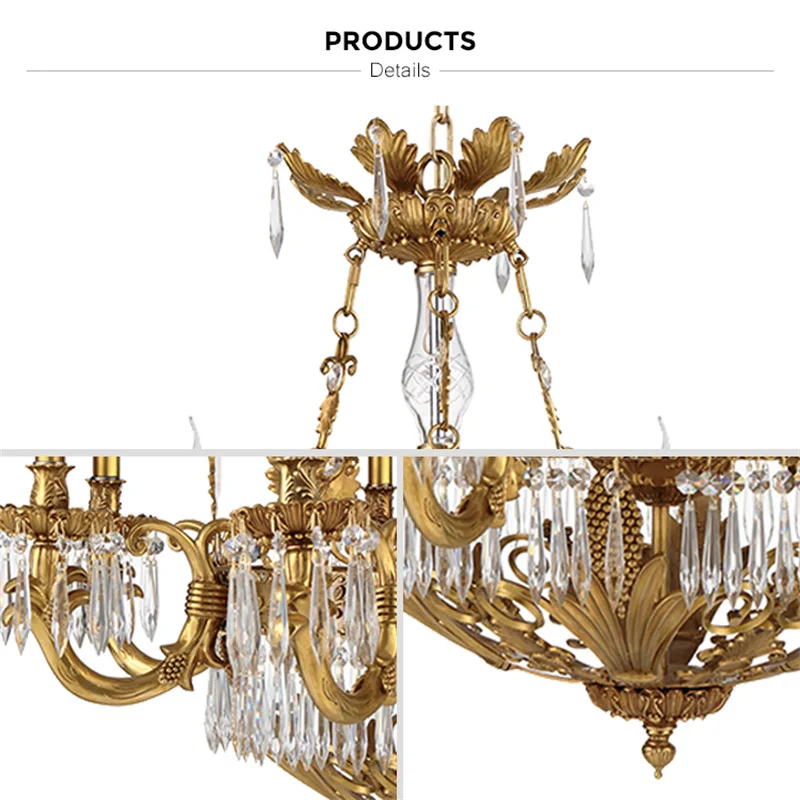 Lustre En Cristal K9 Doré - 6/8/10 Bras Torsadés - Vintage - Neuf - WDW