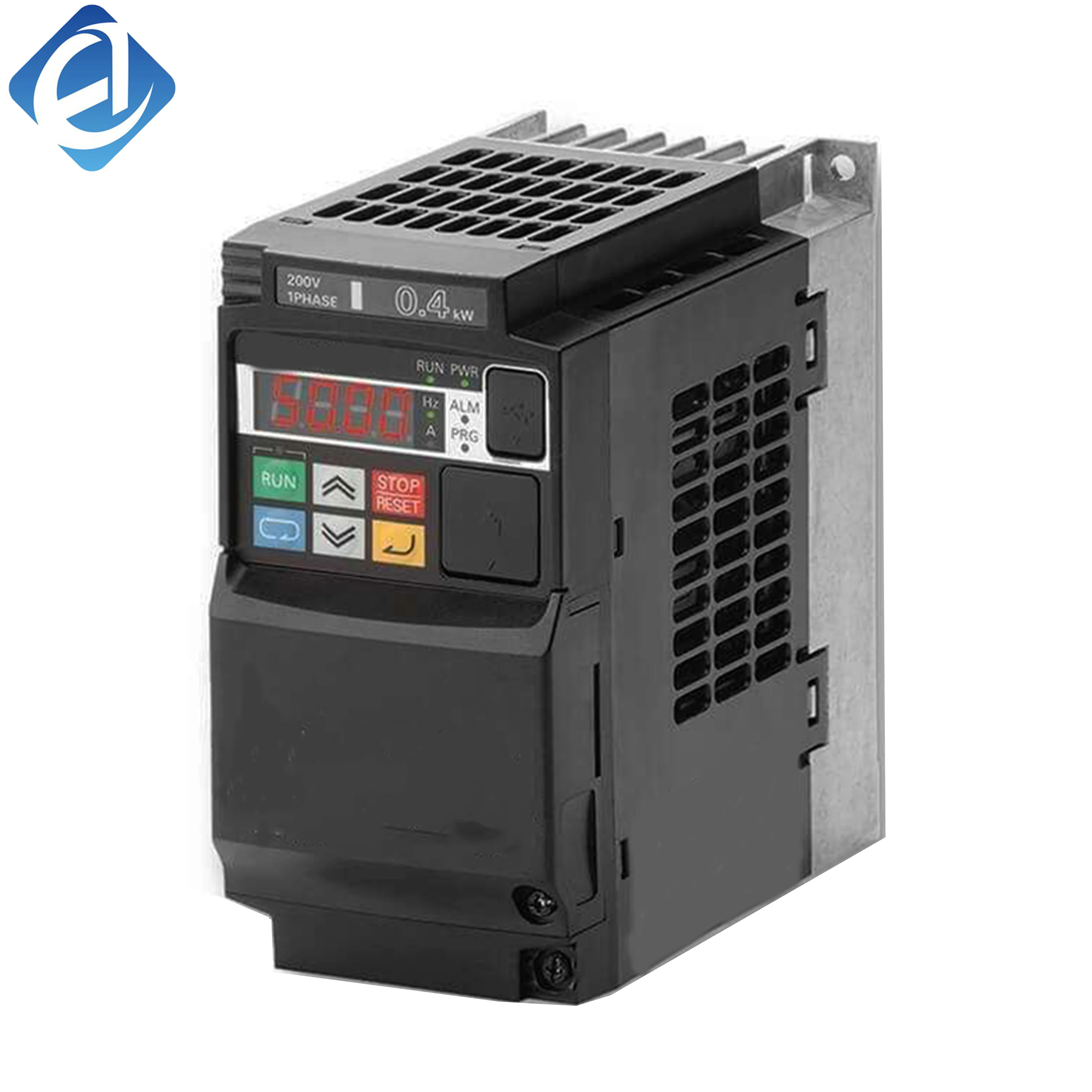 New Original Omron 3G3JZ-A4004 series 400V inverter, 0.4kW rated power. It features steady speed regulation, overload protection and energy-saving performance. Compact and reliable, ideal for fans, pumps and general industrial motor drive control.