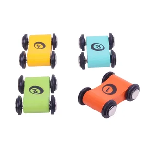 Wholesale Wooden Pull Back Car Toy Kids Pull Back Action Toy Friction Powered Inertial Car
