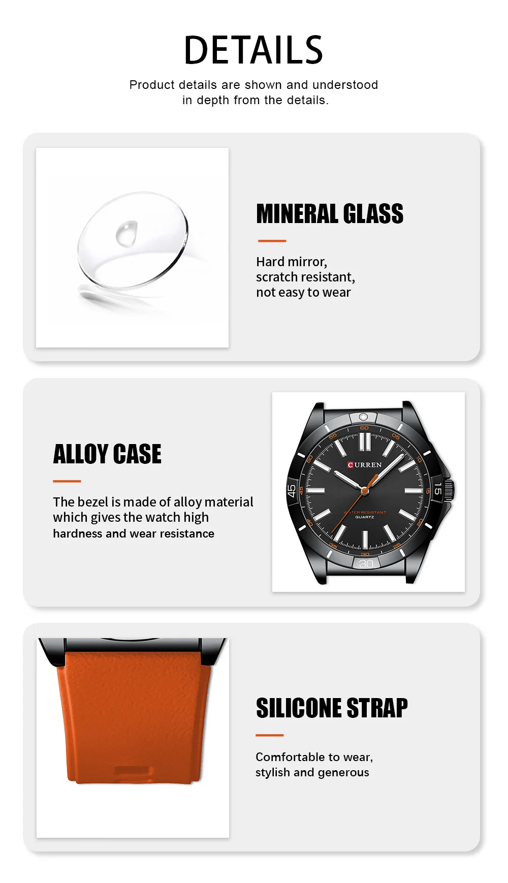 CURREN  8449 Brand Men's Fashion Watches Simple Sport Quartz Wristwatches  Business Casual Male Watch Relogio Masculino