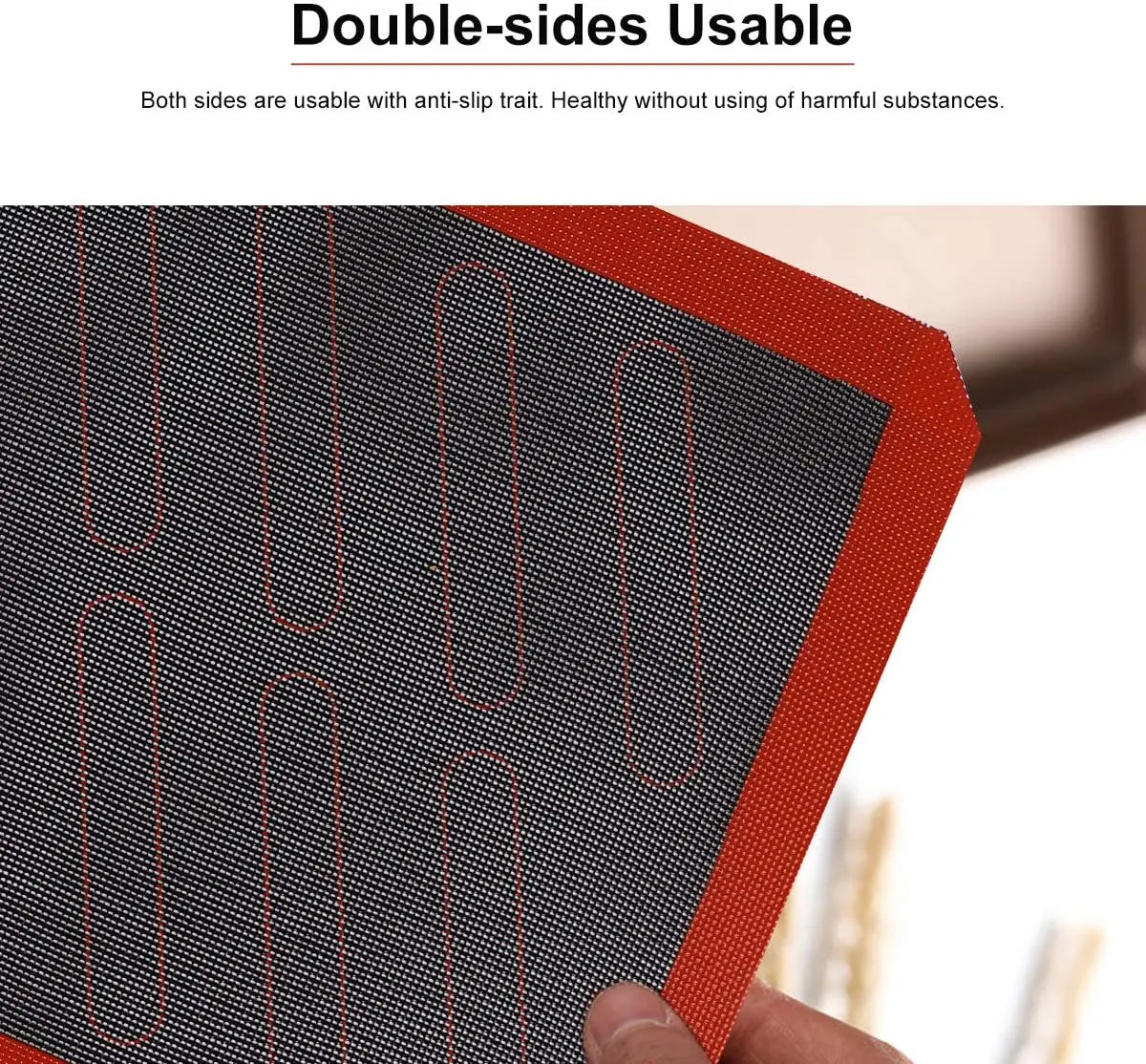 Антипригарный силиконовый коврик для выпечки перфорированный сетчатый