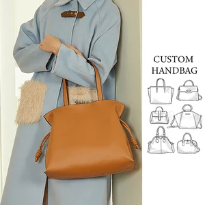 Manufacturer Custom logo 2023 High-end Vera Pelle Handbags Genuine Leather Vintage Women's Tote Bags