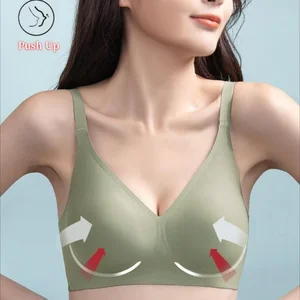 New High Elastic One-Piece Sports Bra Bra Pad Wireless Jelly Gel Sleep Breathable Thin Strap Button Comfortable for Everyday Use