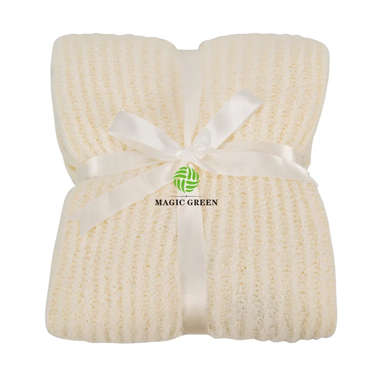 Волшебное зеленое облако с нулевым дефектом пушистое большое зимнее 100% Полиэстеровая полоса уютное ультра мягкое трикотажное одеяло из