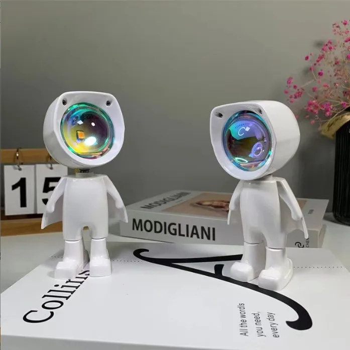 Popular Usb Sunset Projector Robot  Night Light Astronaut Projector Lights Decoration Atmosphere Lamp  Rechargeable Sunset Lamp