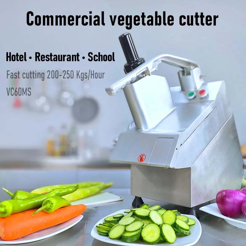 550W Stainless Steel Base CE Commercial Vegetable Slicer Chopper