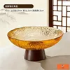 Hammered acacia wood round) Amber color