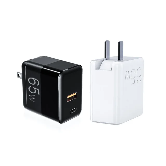 65W Fast Charger for iphone chargers High Speed Dual USB Android and laptop charger universal pd fast charging head