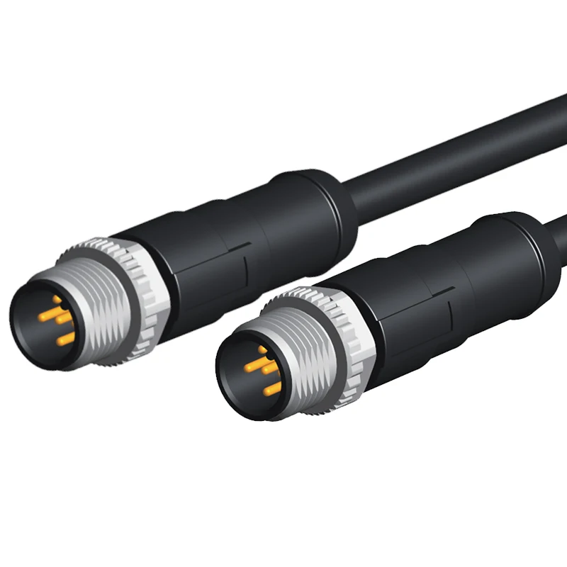 17 Pin Sensor Cable M12 Waterproof Connector Male To Male PA66