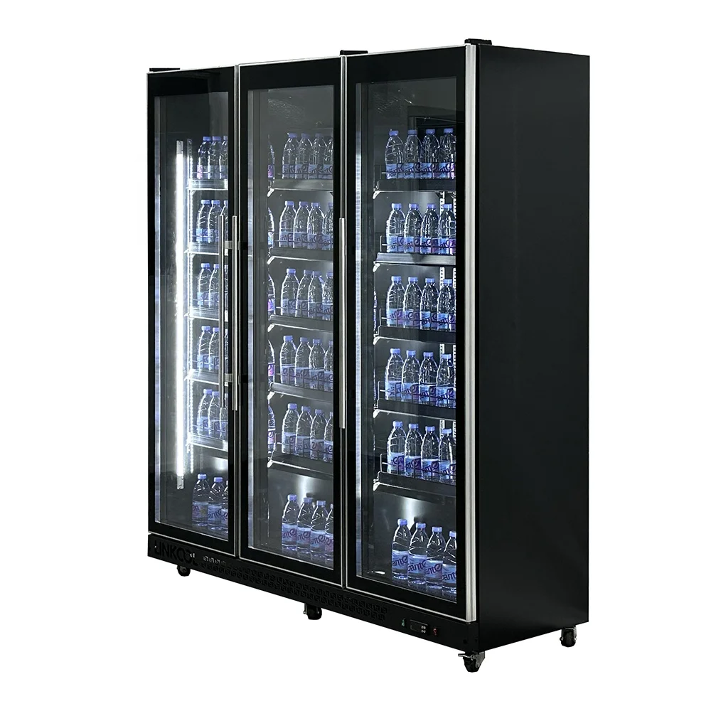 High Quality Cold Drink Refrigerator Transparent Glass Used Supermarket Refrigerator and Freezer