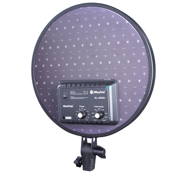 NiceFoto-480DI Bi-color 40W Low Blue Light Ultra Soft  Studio Round LED Slim Panel Light for Photography and Videography detail image