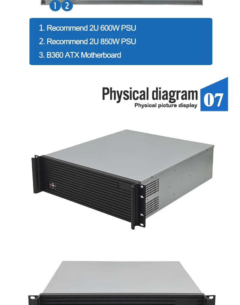 Factory Standard 3U Rack Mount Server Case for Video Surveillance