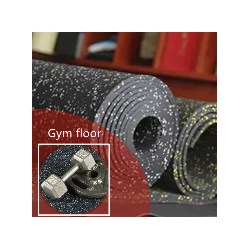 Gimnasio de goma del piso de la prueba del agua de la estera del rollo del gimnasio de goma del rodillo de la alfombra de goma interior