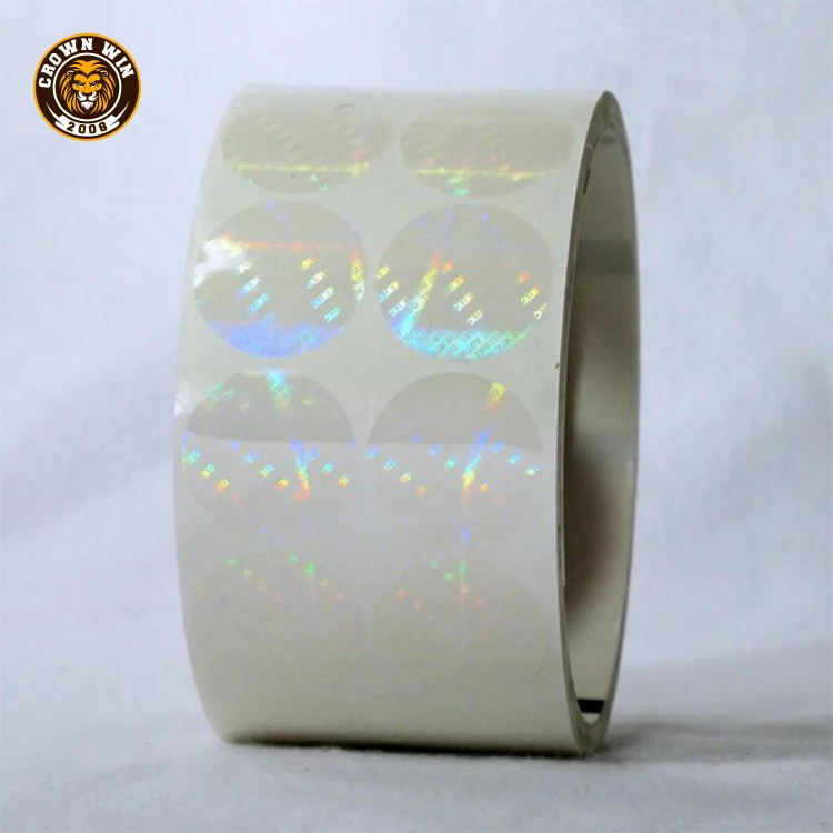 Round Shape Adhesive Holographic Stickers Rainbow Holo Stickers for Business Boutiques Shop