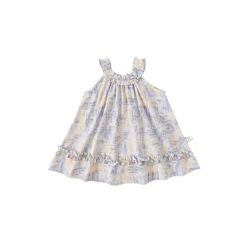 Custom High Quality Handmade Smocked Kids Clothes Ruffle Sleeves Smock Dress For Baby Girl